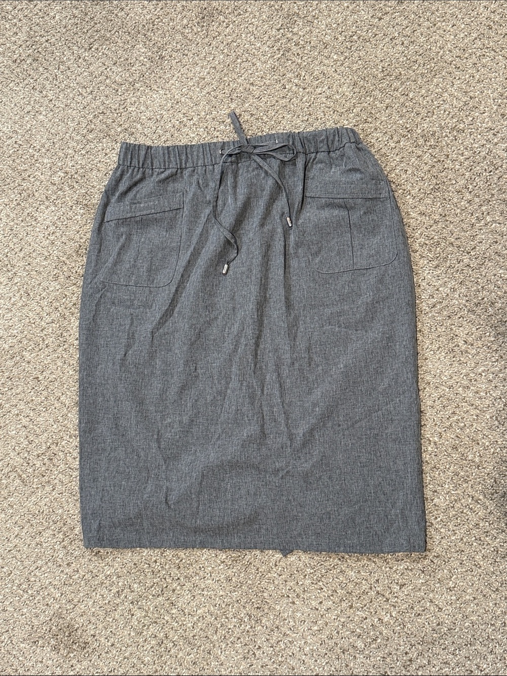 Calvin Klein Gray Drawstring Pencil Skirt